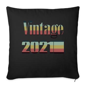 2021 Birthday 2021 Born In 2021 Birthday - Sofa pillowcase 17,3'' x 17,3'' (45 x 45 cm) - black - Front
