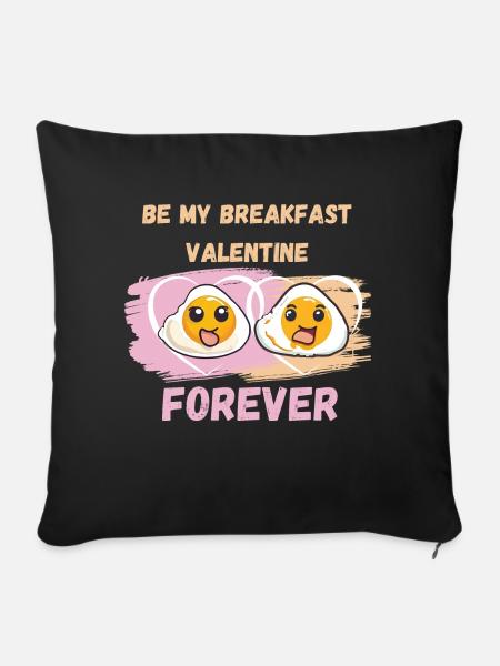 Breakfast Valentine - cute Valentines Day Outfit - Sofa pillowcase 17,3'' x 17,3'' (45 x 45 cm) - black