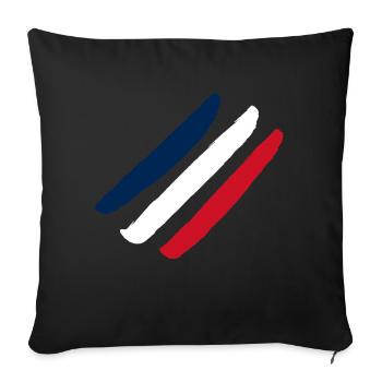 Frankreich Flagge - Sofakissenbezug 45 x 45 cm - Schwarz - Vorne