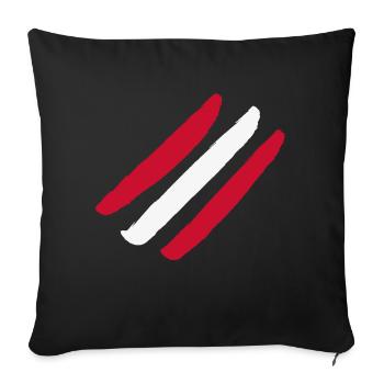 Austria Flag - Style Stripes - Sofa pillowcase 17,3'' x 17,3'' (45 x 45 cm) - black - Front