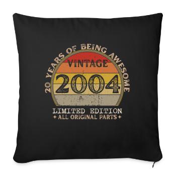 Born in 2004 - Vintage 2004 Retro Birthday - Sofa pillowcase 17,3'' x 17,3'' (45 x 45 cm) - black - Front