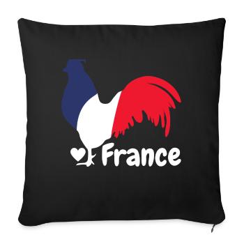 French rooster blue white red - Sofa pillowcase 17,3'' x 17,3'' (45 x 45 cm) - black - Front
