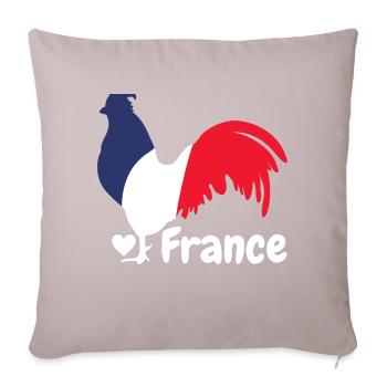 French rooster blue white red - Sofa pillowcase 17,3'' x 17,3'' (45 x 45 cm) - light taupe - Front