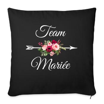 Team The Bride Arrow Flower Bouquet - Sofa pillowcase 17,3'' x 17,3'' (45 x 45 cm) - black - Front