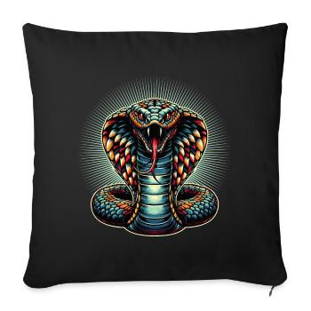 dynamic and colorful Cobra snake motif - Sofa pillowcase 17,3'' x 17,3'' (45 x 45 cm) - black - Front