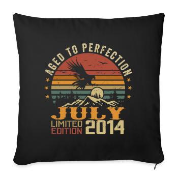 Jahrgang Juli 2014 Jubiläum Juli 2014 - Sofakissenbezug 45 x 45 cm - Schwarz - Vorne