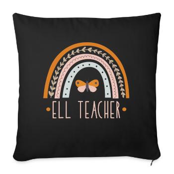 ELL Teacher English Learning Educator Language - Sofa pillowcase 17,3'' x 17,3'' (45 x 45 cm) - black - Front