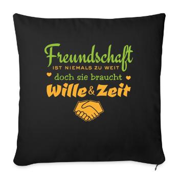L’amitié n’est jamais trop loin - dire - Housse de coussin décorative 45 x 45 cm - noir - Devant
