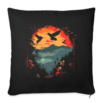 hummingbird, bird, nature, animals, wilderness, nectar - Sofa pillowcase 17,3'' x 17,3'' (45 x 45 cm) - black - Front