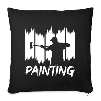 Peinture et vernissage - Housse de coussin décorative 45 x 45 cm - noir - Devant