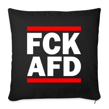 Fuck afd - Sofa pillowcase 17,3'' x 17,3'' (45 x 45 cm) - black - Front