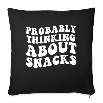 Retro Probably Thinking About Snacks funny eating - Housse de coussin décorative 45 x 45 cm - noir - Devant