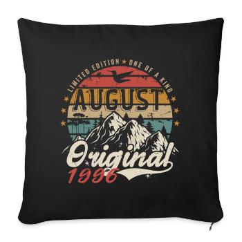 August 1996 - Made In August 1996 - Vintage 1996 - Sofa pillowcase 17,3'' x 17,3'' (45 x 45 cm) - black - Front
