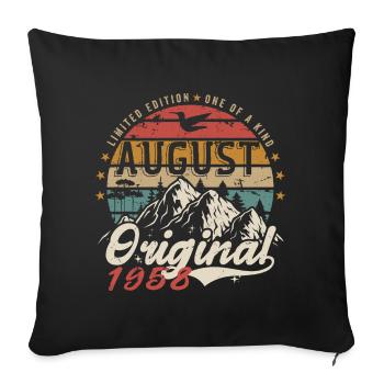 Août 1958 - Fabriqué En Août 1958 - Vintage 1958 - Housse de coussin décorative 45 x 45 cm - noir - Devant