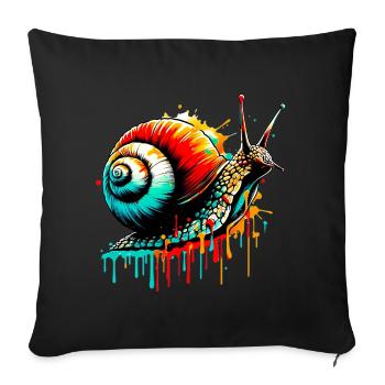 Escargot - Housse de coussin décorative 45 x 45 cm - noir - Devant