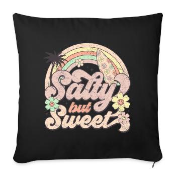 Salé mais sucré - Design d’été rétro - Housse de coussin décorative 45 x 45 cm - noir - Devant