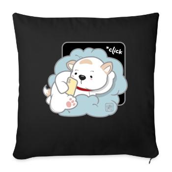Hund koreanisch - japanischer Stil 03 - Sofakissenbezug 45 x 45 cm - Schwarz - Vorne