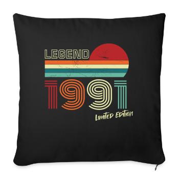 Legend 1991 Birthday Shirt Gift Anniversary - Sofa pillowcase 17,3'' x 17,3'' (45 x 45 cm) - black - Front
