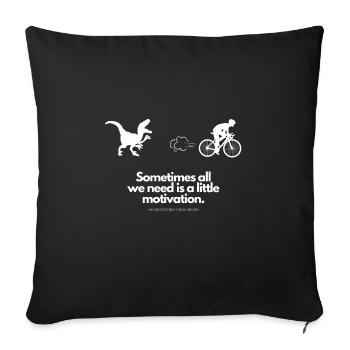 Extra Portion Motivation für Fahrradfahrer T-Rex - Sofakissenbezug 45 x 45 cm - Schwarz - Vorne
