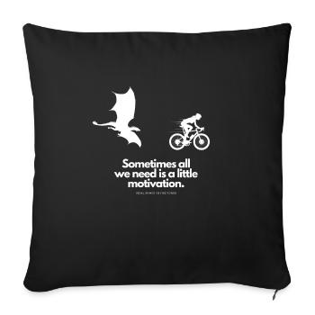 Extra Motivation Female Cyclists Dragon - Sofa pillowcase 17,3'' x 17,3'' (45 x 45 cm) - black - Front