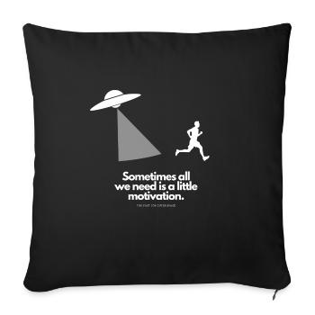 Extra Portion Motivation für Läufer Ufo - Sofakissenbezug 45 x 45 cm - Schwarz - Vorne