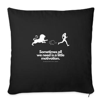 Extra Portion Motivation für Läuferin Löwe - Sofakissenbezug 45 x 45 cm - Schwarz - Vorne