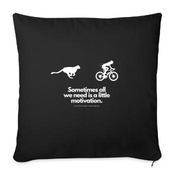 Extra Portion Motivation Fahrradfahrerin WildPuma - Sofakissenbezug 45 x 45 cm - Schwarz - Vorne