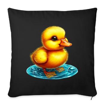 Duckling Duck Duck Duck - Sofa pillowcase 17,3'' x 17,3'' (45 x 45 cm) - black - Front
