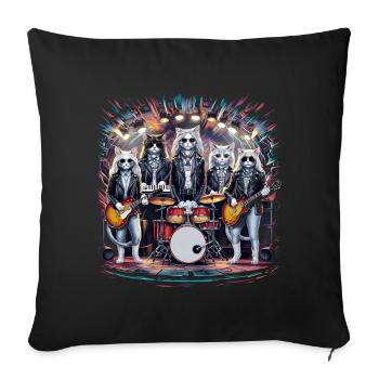 Rockin' Cats Psychedelic Tribute - Sofa pillowcase 17,3'' x 17,3'' (45 x 45 cm) - black - Front
