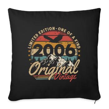 Original 2006 Jahrgang Vintage Geburtstag Geschenk - Sofakissenbezug 45 x 45 cm - Schwarz - Vorne