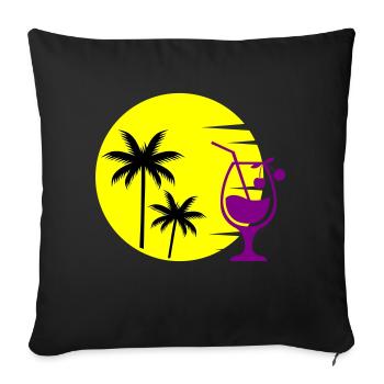 cocktail sunset - Sofa pillowcase 17,3'' x 17,3'' (45 x 45 cm) - black - Front