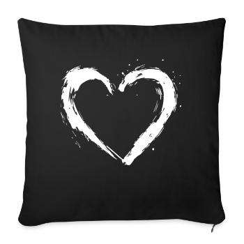 Icône en forme de cœur - Housse de coussin décorative 45 x 45 cm - noir - Devant