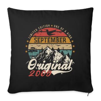 Retro Gift 2009 September Vintage September 2009 - Sofa pillowcase 17,3'' x 17,3'' (45 x 45 cm) - black - Front