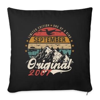 Retro Gift 2007 September Vintage September 2007 - Sofa pillowcase 17,3'' x 17,3'' (45 x 45 cm) - black - Front