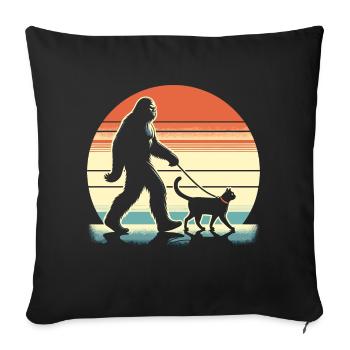 Bigfoot Cat - Sofa pillowcase 17,3'' x 17,3'' (45 x 45 cm) - black - Front