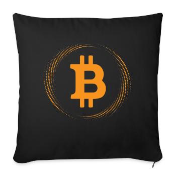 Bitcoin Ellipse Oval Master Future of Money Design - Sofa pillowcase 17,3'' x 17,3'' (45 x 45 cm) - black - Front