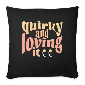 Excentrique et j’adore ça en jaune - Housse de coussin décorative 45 x 45 cm - noir - Devant