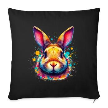 Lapin - Housse de coussin décorative 45 x 45 cm - noir - Devant
