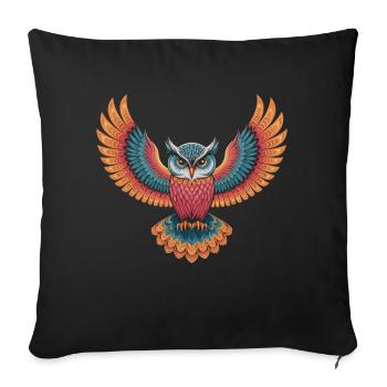 Hibou - Housse de coussin décorative 45 x 45 cm - noir - Devant