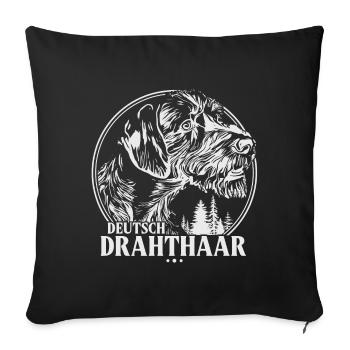German Wirehaired - Sofa pillowcase 17,3'' x 17,3'' (45 x 45 cm) - black - Front