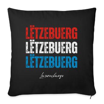 Flag of Luxembourg, Luxembourg pride - Sofa pillowcase 17,3'' x 17,3'' (45 x 45 cm) - black - Front