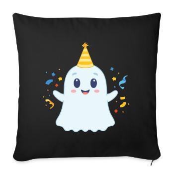 fantôme de fête mignon - Housse de coussin décorative 45 x 45 cm - noir - Devant