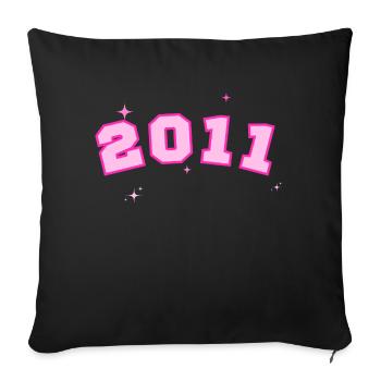 2005 rose étoile - Housse de coussin décorative 45 x 45 cm - noir - Devant