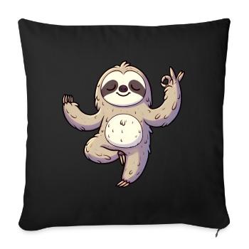 Sloth Yoga Meditation Autogenic Training - Sofa pillowcase 17,3'' x 17,3'' (45 x 45 cm) - black - Front