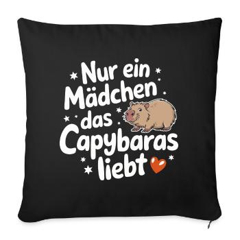 Capybara Wasserschwein Capybaras - Sofa pillowcase 17,3'' x 17,3'' (45 x 45 cm) - black - Front