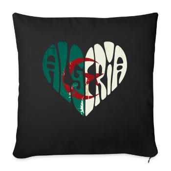 Algeria in my heart - Sofa pillowcase 17,3'' x 17,3'' (45 x 45 cm) - black - Front