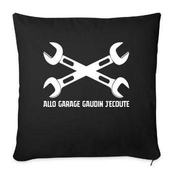 allô garage gaudin j'écoute - Housse de coussin décorative 45 x 45 cm - noir - Devant