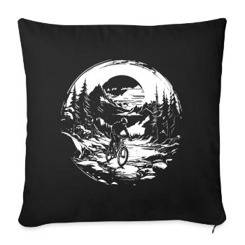 Mountain Biker Graphic - Sofa pillowcase 17,3'' x 17,3'' (45 x 45 cm) - black - Front