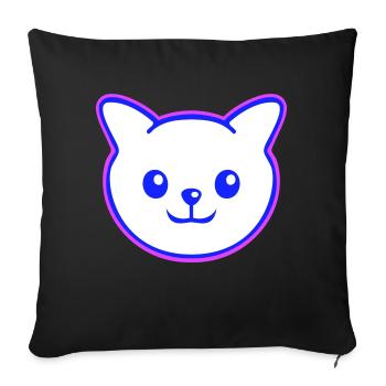 Pretty Cat Looking Happy Cheerful Smiling - Sofa pillowcase 17,3'' x 17,3'' (45 x 45 cm) - black - Front