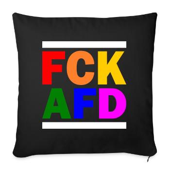 Fck afd - Sofakissenbezug 45 x 45 cm - Schwarz - Vorne